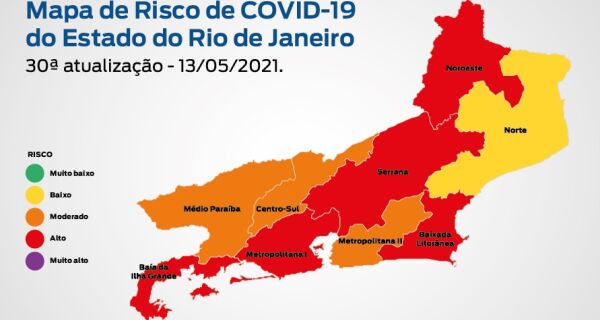 Baixada Litorânea volta a ficar com 'risco alto' de Covid-19, aponta o Governo do Estado