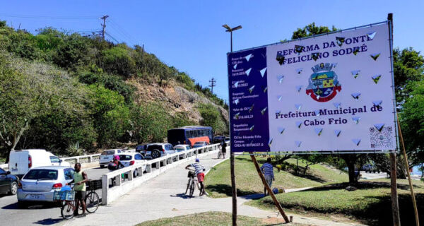 Obras de recuperação da Ponte Feliciano Sodré causam mudanças no trânsito em Cabo Frio