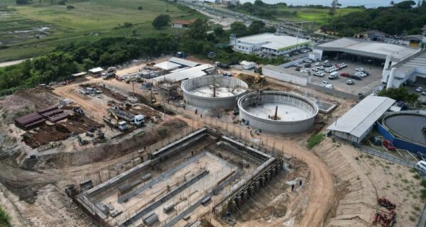 Obras de expansão da Estação de Tratamento de Esgoto avançam em São Pedro da Aldeia 