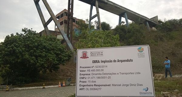Com empresa sob suspeita, implosão de aqueduto em Arraial é adiada