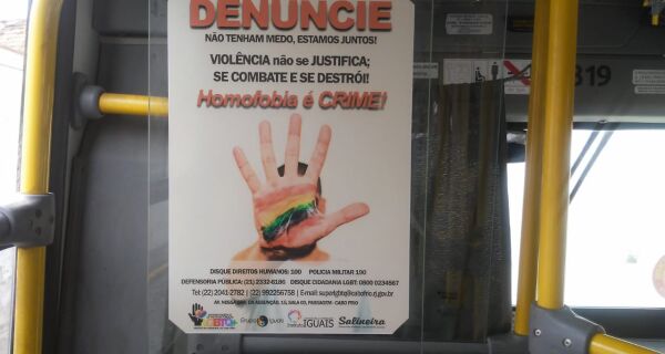 Ônibus de Cabo Frio circulam com cartazes de campanha contra homofobia